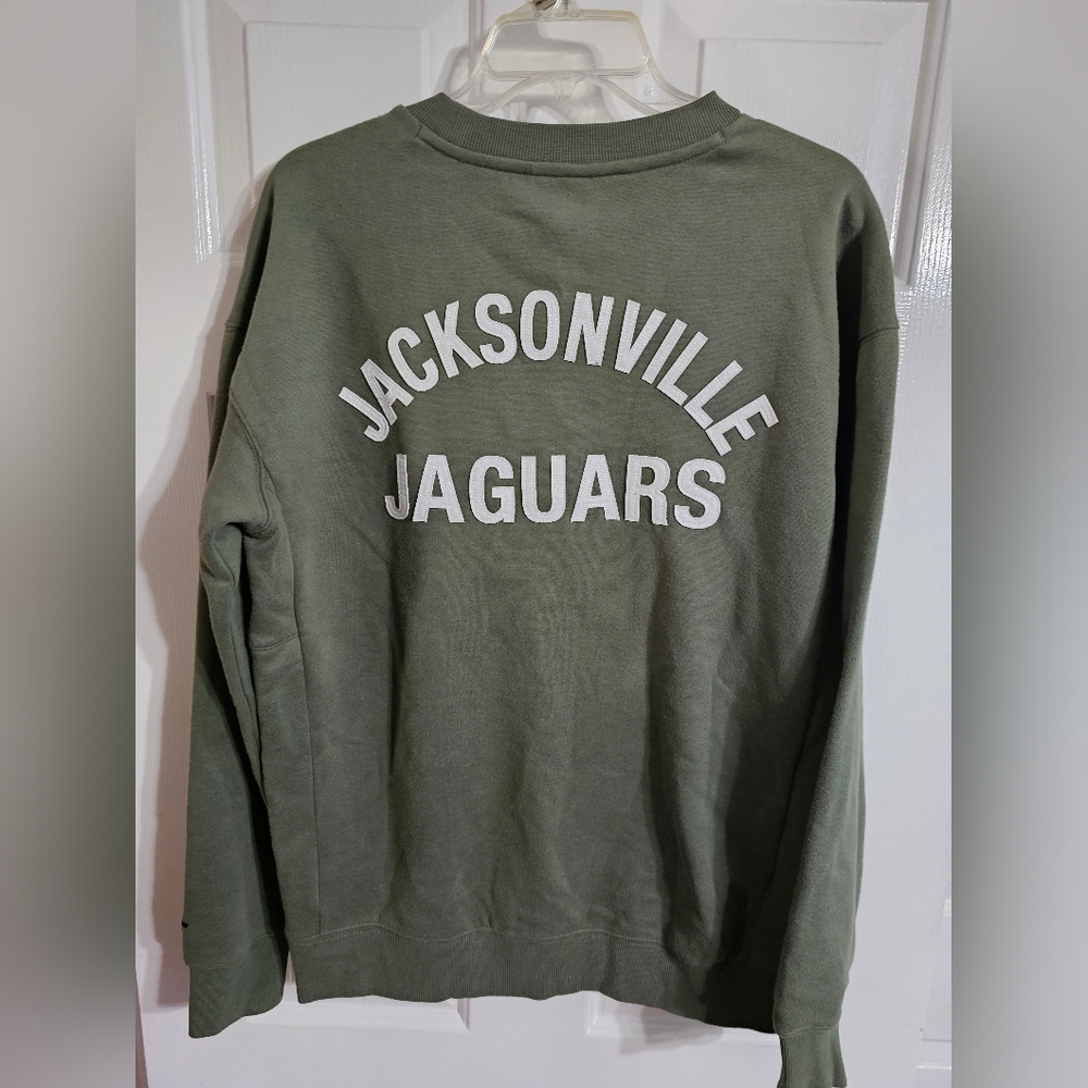 Signature Men M NFL Jacksonville Jaguars Green Crewneck Sweatshirt Y2K Classic - Picture 3 of 7